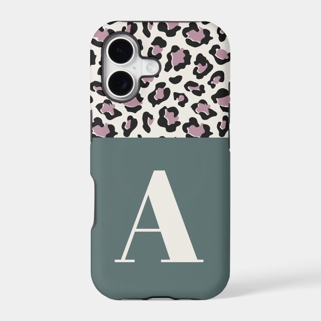 Leopard print initial typography bold modern chic  (Back)
