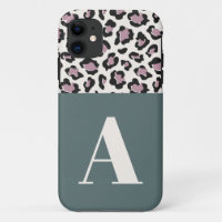 Leopard print initial typography bold modern chic 