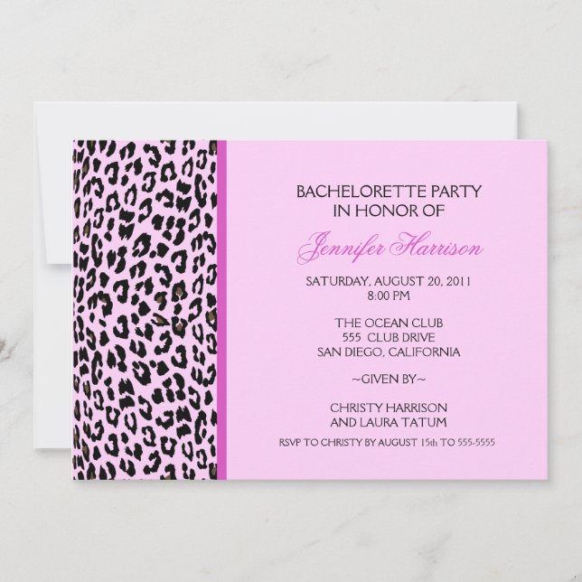 Leopard Print Invitation (Front)