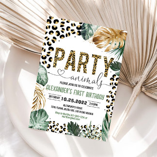 Leopard Print Jungle Birthday Invitation
