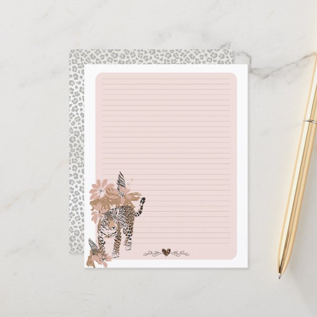Leopard Print, Jungle Writing Paper, Animal Print (Front/Back In Situ)