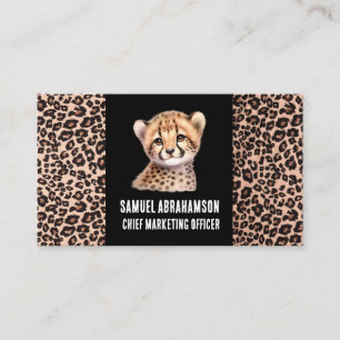 Leopard Print Kawaii Premier  Business Card