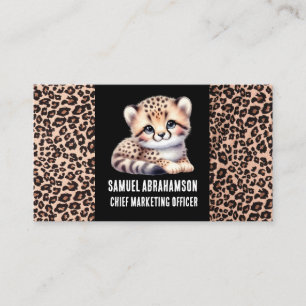 Leopard Print Kawaii Premier Business Card
