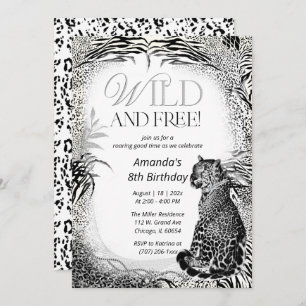 Leopard Print Kids Birthday Invitation