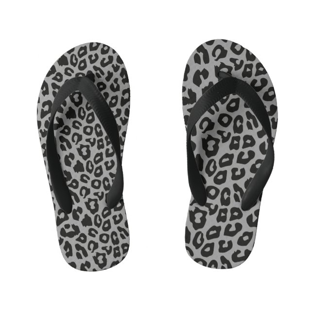 Leopard Print Kid's Flip Flops (Footbed)