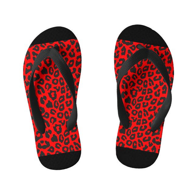 Leopard Print  Kid's Flip Flops (Footbed)
