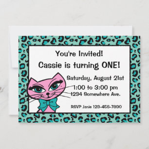 Leopard Print Kitty Invitation