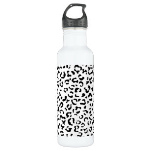 Leopard Print, Leopard Spots, Black And White 710 Ml Water Bottle