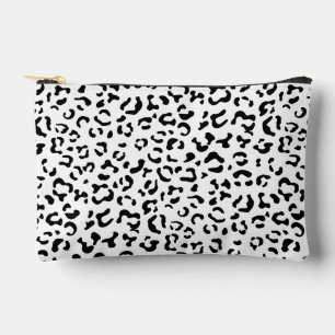 Leopard Print, Leopard Spots, Black And White Accessory Pouch