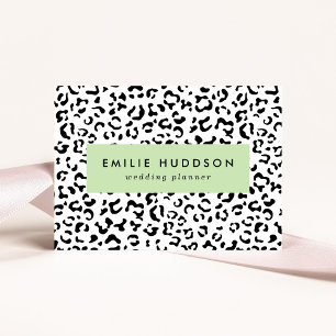 Leopard Print, Leopard Spots, Black And White Business Card