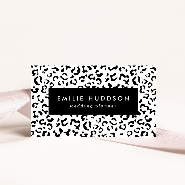 Leopard Print, Leopard Spots, Black And White Business Card (Creator Uploaded)