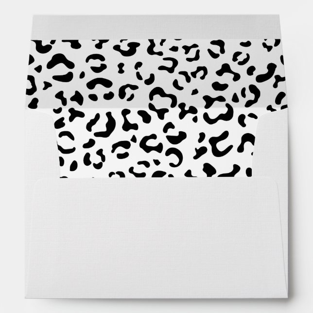 Leopard Print, Leopard Spots, Black And White Envelope (Back (Bottom))