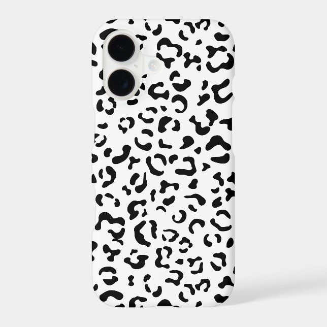 Leopard Print, Leopard Spots, Black And White iPhone Case (Back)