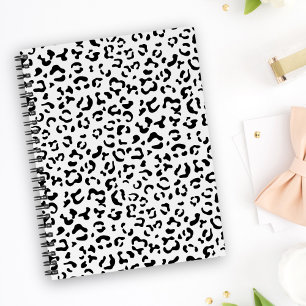 Leopard Print, Leopard Spots, Black And White Notebook
