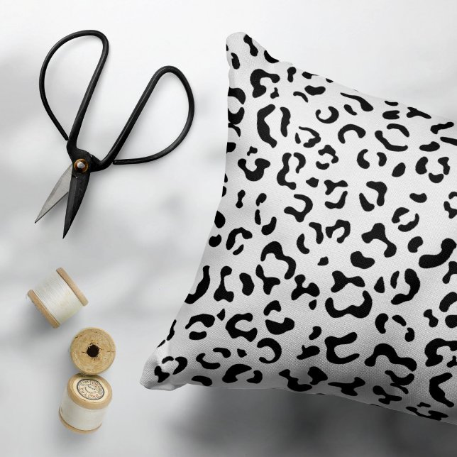 Leopard Print, Leopard Spots, Black And White Pillowcase (Creator Uploaded)