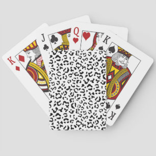 Leopard Print, Leopard Spots, Black And White Playing Cards
