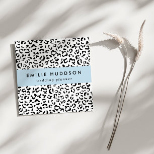 Leopard Print, Leopard Spots, Black And White  Square Business Card