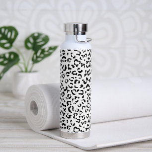 Leopard Print, Leopard Spots, Black And White Water Bottle