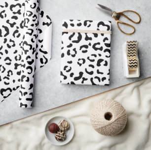 Leopard Print, Leopard Spots, Black And White Wrapping Paper