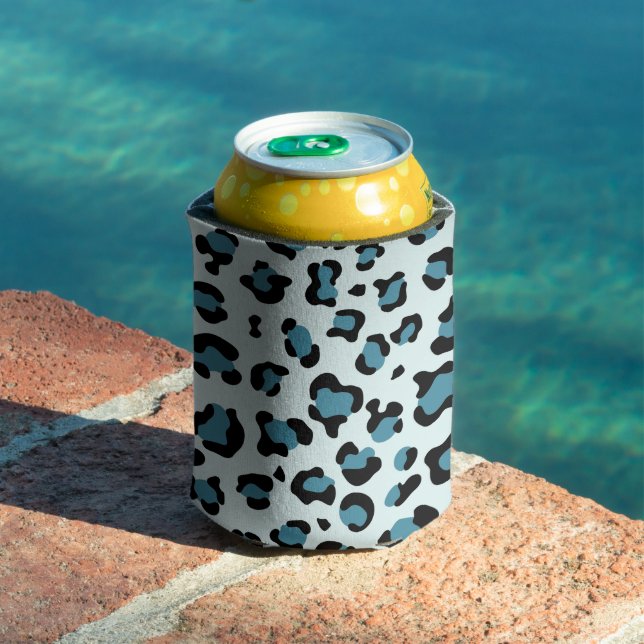 Leopard Print, Leopard Spots, Blue Leopard Can Cooler (In Situ Pool)