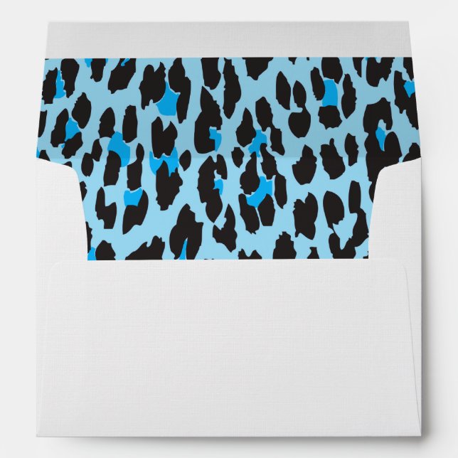 Leopard Print, Leopard Spots, Blue Leopard Envelopes (Back (Bottom))