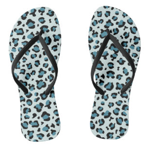 Leopard Print, Leopard Spots, Blue Leopard Flip Flops
