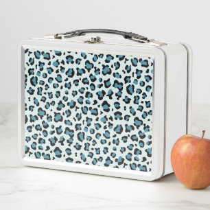 Leopard Print, Leopard Spots, Blue Leopard Metal Lunch Box