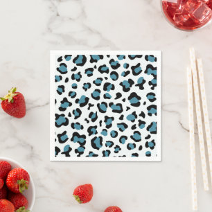Leopard Print, Leopard Spots, Blue Leopard Napkin