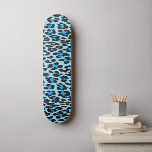 Leopard Print, Leopard Spots, Blue Leopard Skateboard