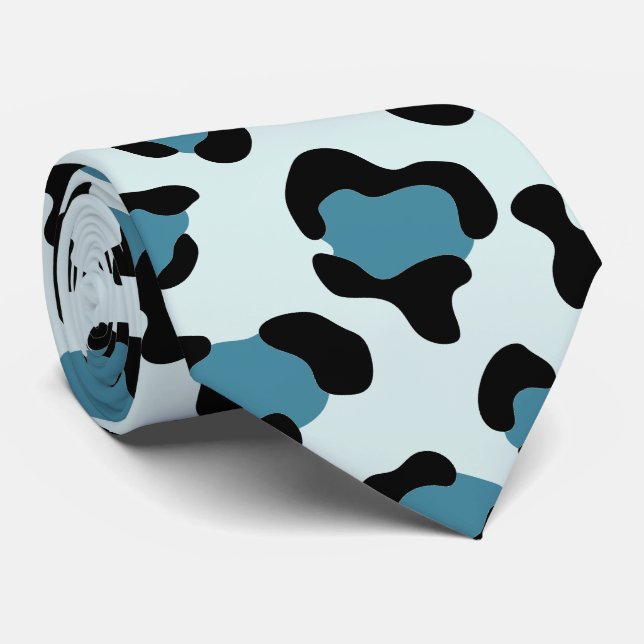 Leopard Print, Leopard Spots, Blue Leopard Tie (Rolled)