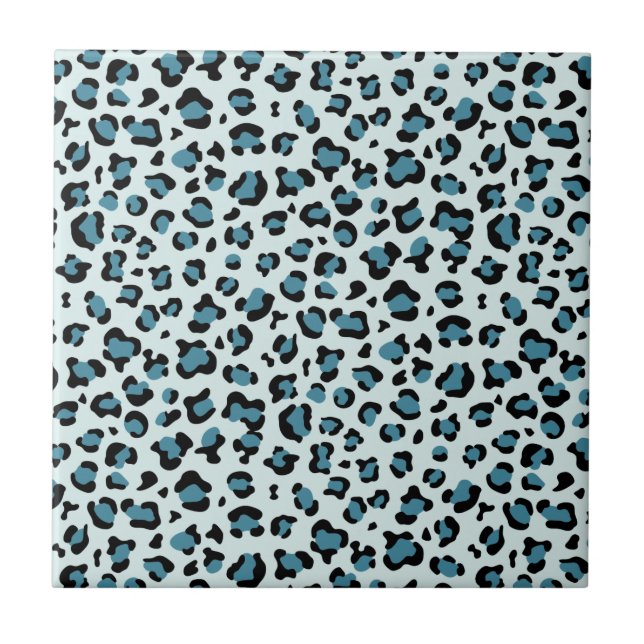 Leopard Print, Leopard Spots, Blue Leopard Tile (Front)