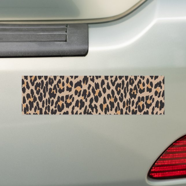 Leopard Print, Leopard Spots, Brown Leopard Bumper Sticker (On Car)