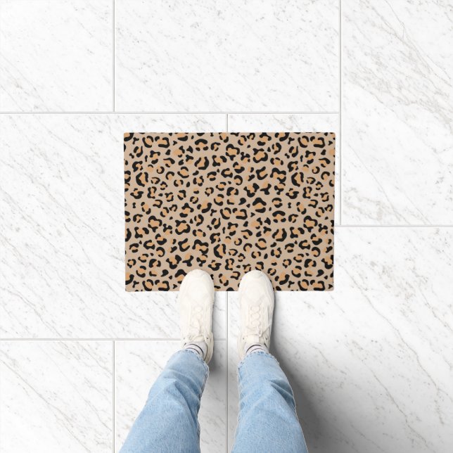Leopard Print, Leopard Spots, Brown Leopard Doormat (Indoor)
