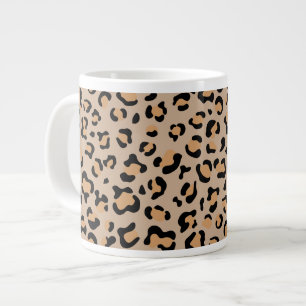 Leopard Print, Leopard Spots, Brown Leopard Large Coffee Mug