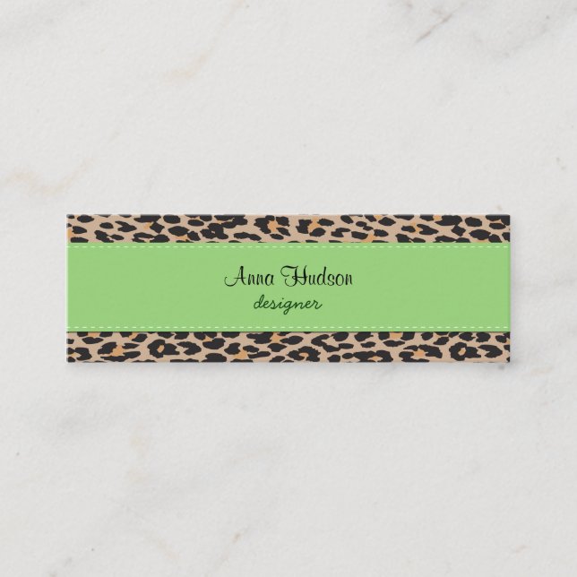 Leopard Print, Leopard Spots, Brown Leopard Mini Business Card (Front)