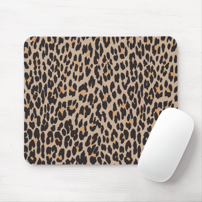 Leopard Print, Leopard Spots, Brown Leopard Mouse Mat (With Mouse)