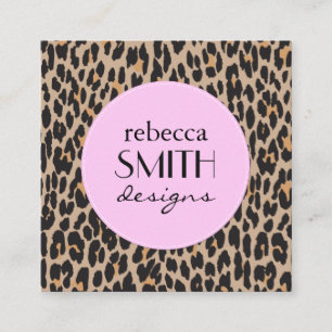 Leopard Print, Leopard Spots, Brown Leopard Square Business Card