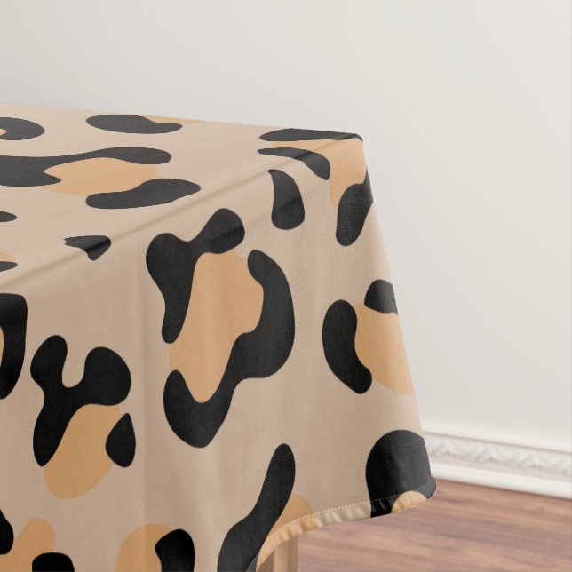 Leopard Print, Leopard Spots, Brown Leopard Tablecloth (In Situ)