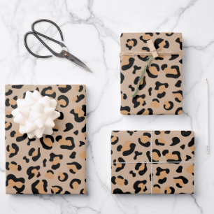 Leopard Print, Leopard Spots, Brown Leopard Wrapping Paper Sheet