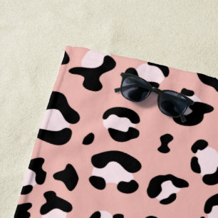 Leopard Print, Leopard Spots, Pink Leopard Beach Towel