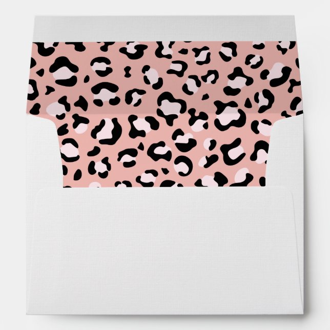 Leopard Print, Leopard Spots, Pink Leopard Envelope (Back (Bottom))