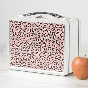 Leopard Print, Leopard Spots, Pink Leopard Metal Lunch Box