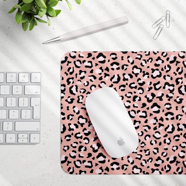 Leopard Print, Leopard Spots, Pink Leopard Mouse Mat (Creator Uploaded)