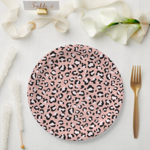 Leopard Print, Leopard Spots, Pink Leopard Paper Plate
