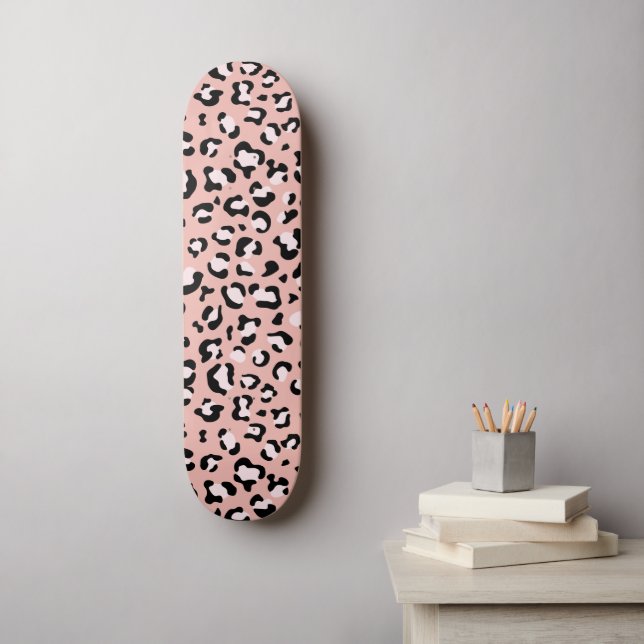 Leopard Print, Leopard Spots, Pink Leopard Skateboard (Wall Art)