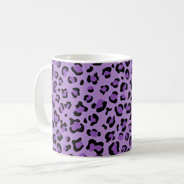 Leopard Print, Leopard Spots, Purple Leopard Coffee Mug (Front Left)