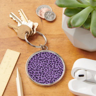 Leopard Print, Leopard Spots, Purple Leopard Key Ring