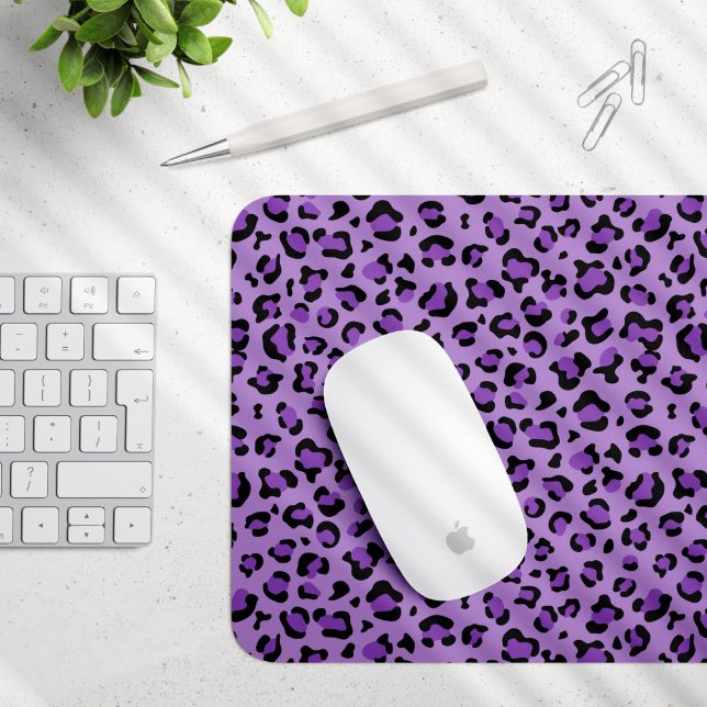 Leopard Print, Leopard Spots, Purple Leopard Mouse Mat (Creator Uploaded)
