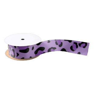 Leopard Print, Leopard Spots, Purple Leopard Satin Ribbon