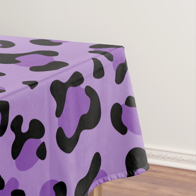 Leopard Print, Leopard Spots, Purple Leopard Tablecloth (In Situ)